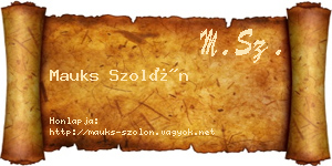 Mauks Szolón névjegykártya